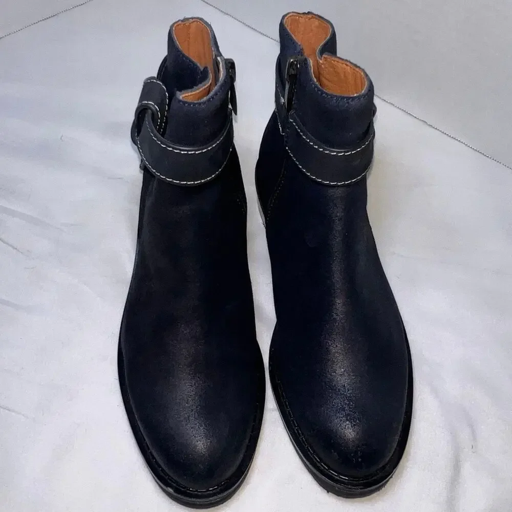 Sundance Bonfire Booties Womens Size 36 EU / 5.5 US Navy Blue Ankle Boots Casual